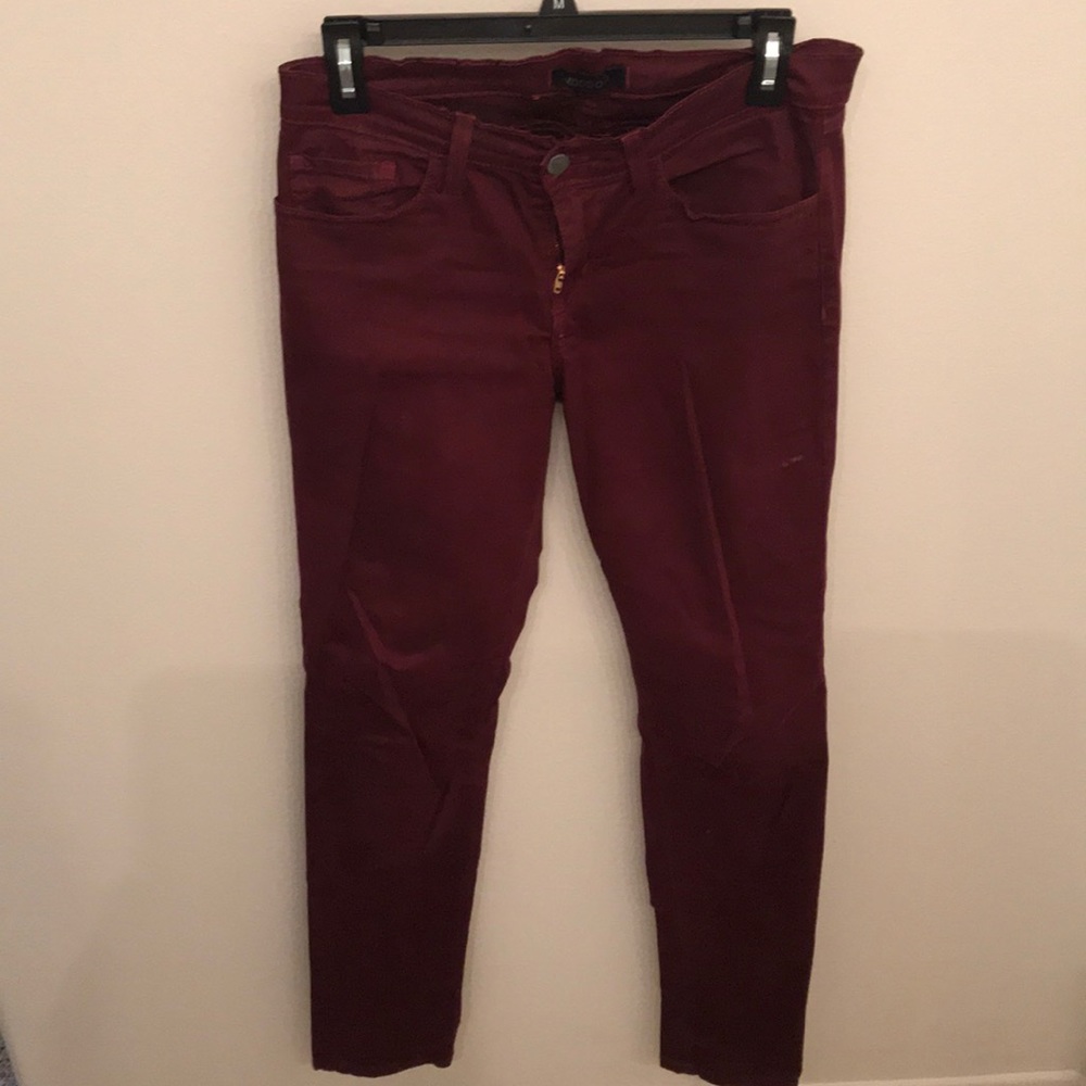 Suede purple/maroon pants